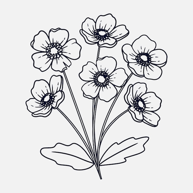Black And White Clipart Images Of Flowers 5882381 Clipart Library